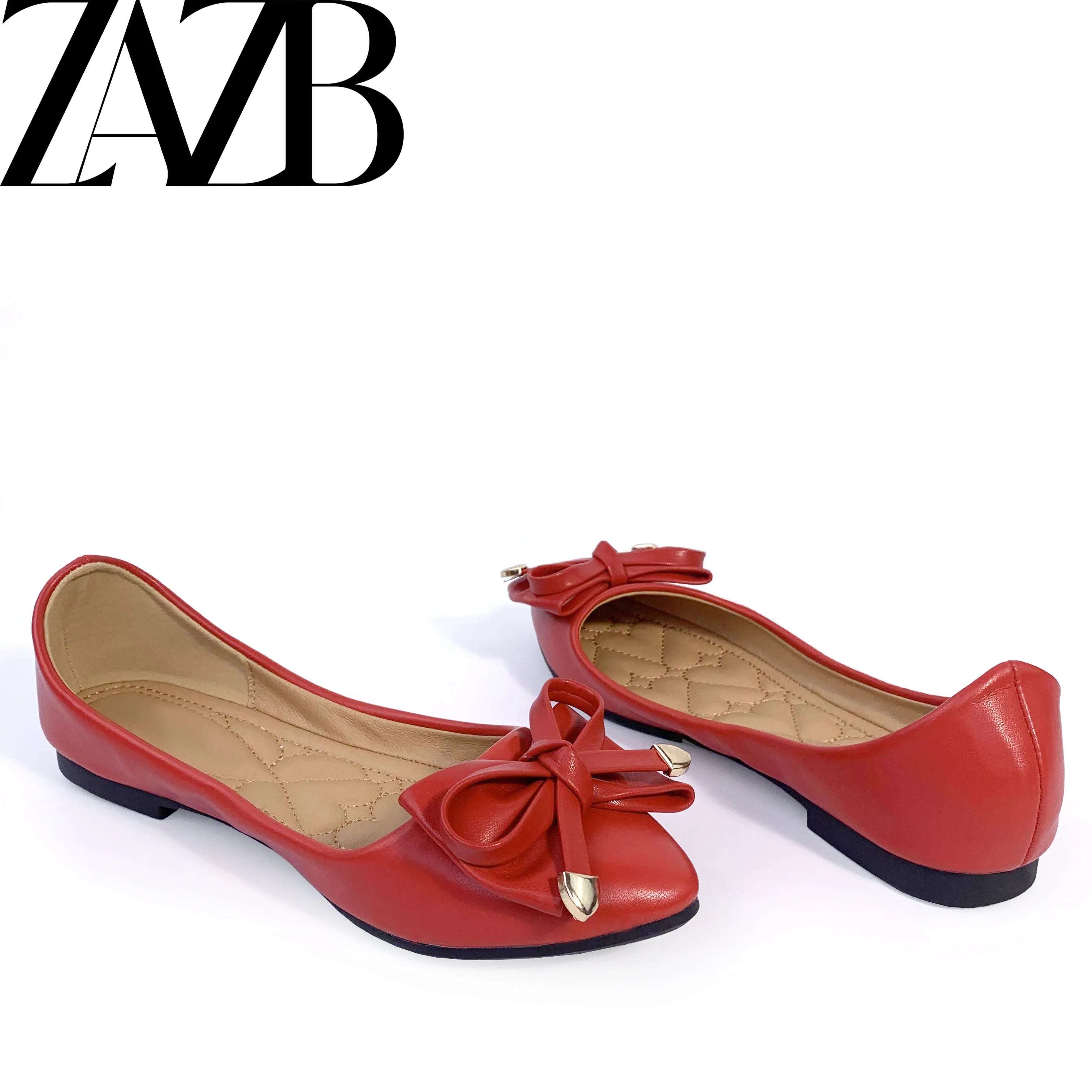 ZAZB Brand Custom Leather Boat Formal Wholesale Footwear Loafers Femmes Mules Soft Comfortable Flats Shoes for Women's Ladies