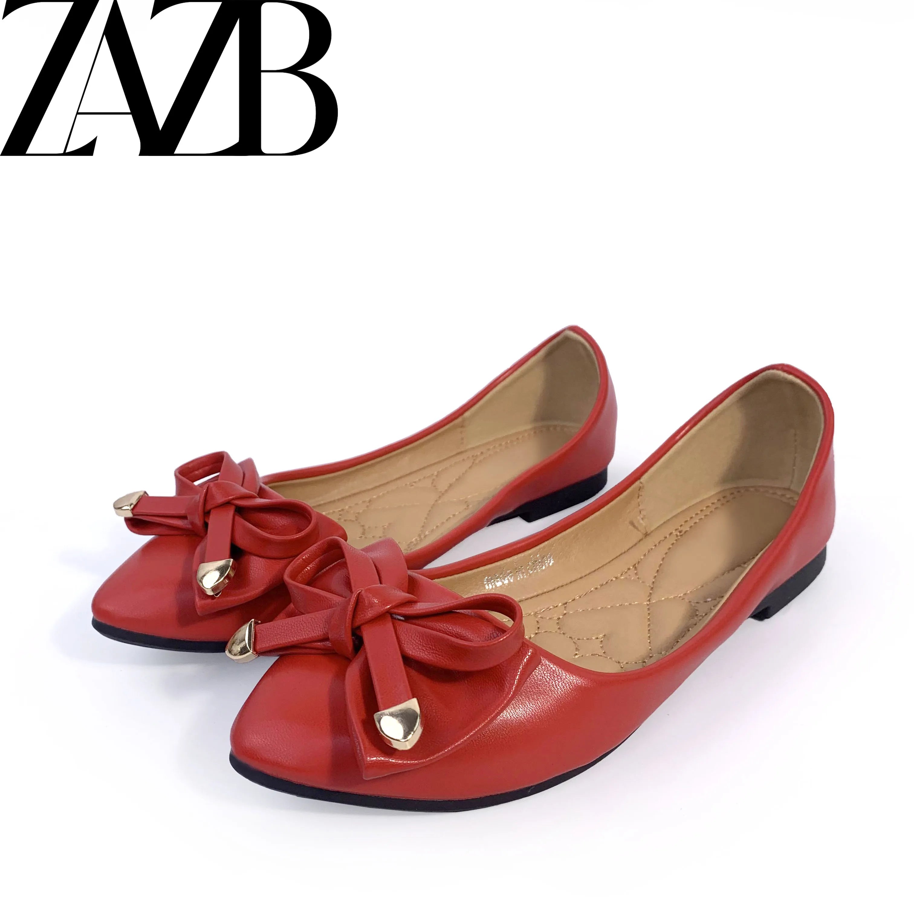 ZAZB Brand Custom Leather Boat Formal Wholesale Footwear Loafers Femmes Mules Soft Comfortable Flats Shoes for Women's Ladies