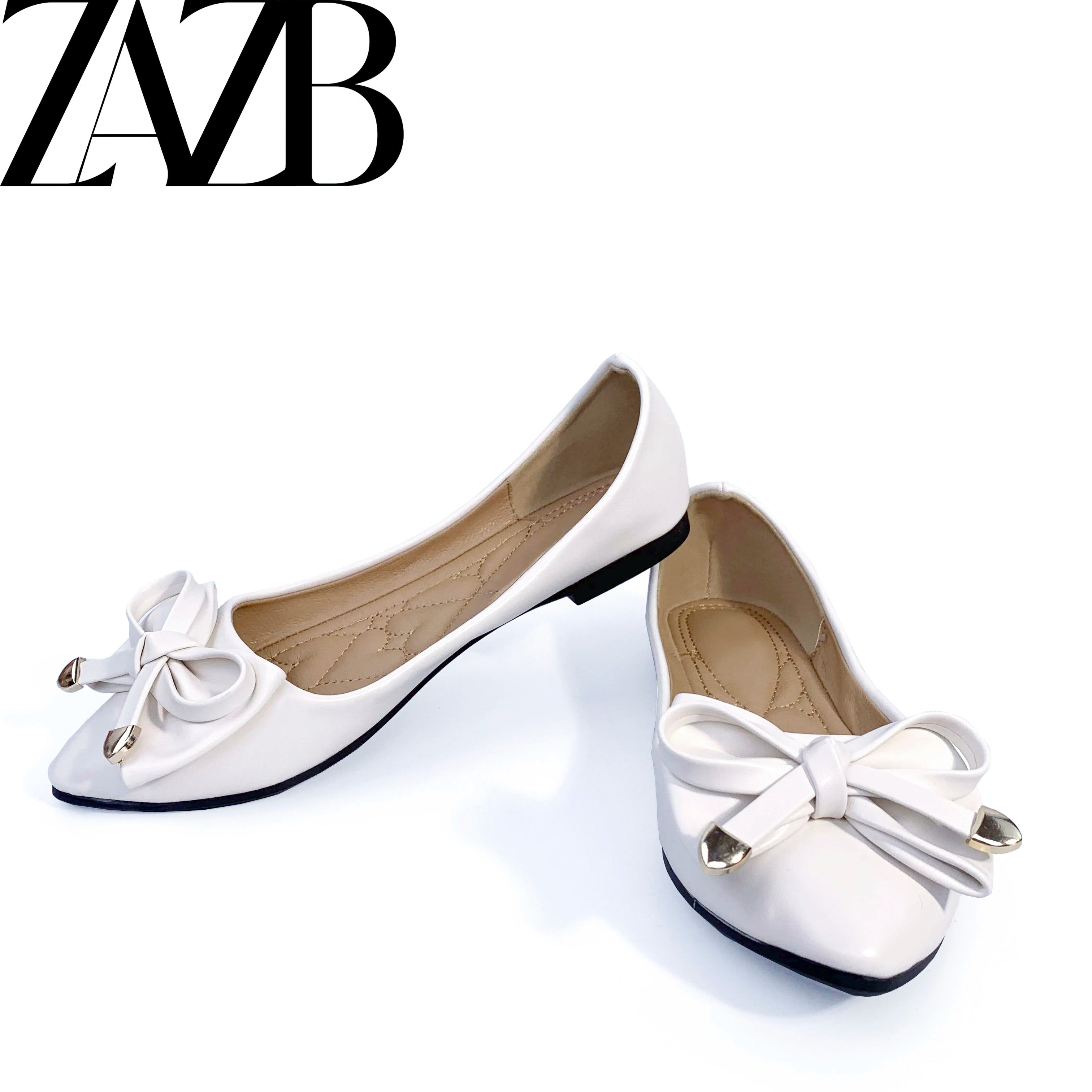 ZAZB Brand Custom Leather Boat Formal Wholesale Footwear Loafers Femmes Mules Soft Comfortable Flats Shoes for Women's Ladies