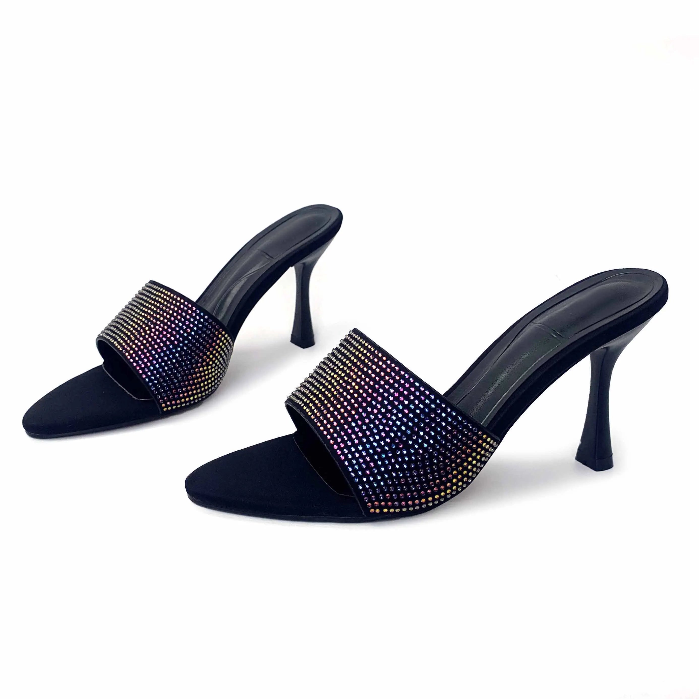 ZAZB Brand Designer Custom for Women Shoes and Sandals Luxury Ladies slippers Colored Rhinestone Sandales Chaussures Pour Femmes