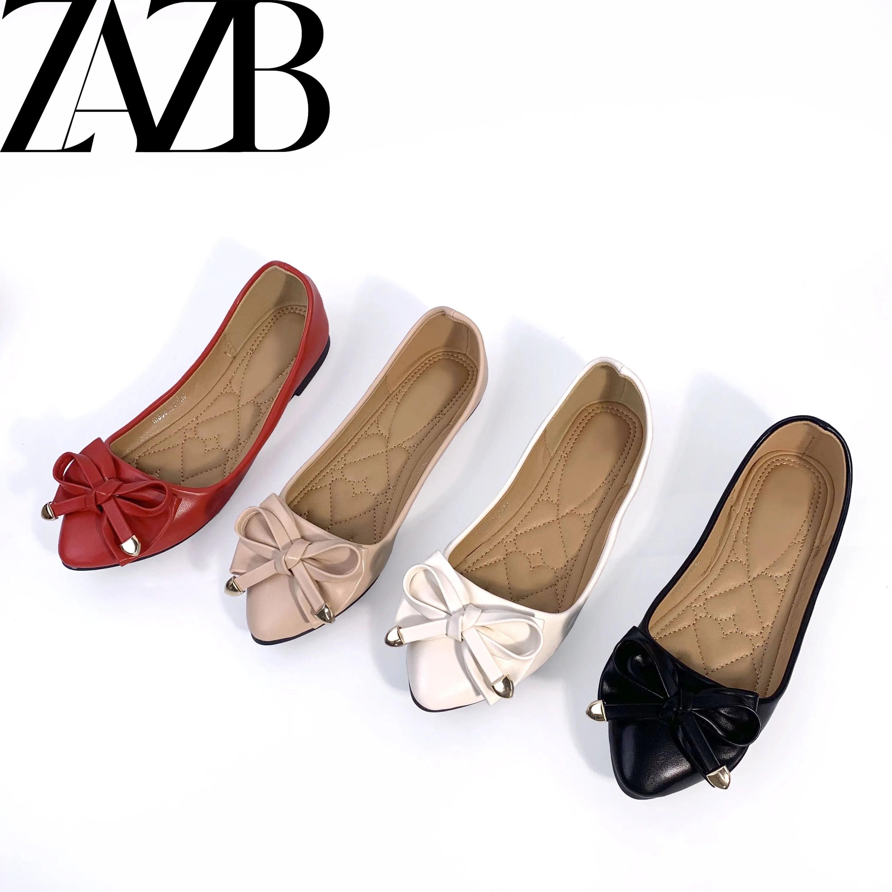 ZAZB Brand Custom Leather Boat Formal Wholesale Footwear Loafers Femmes Mules Soft Comfortable Flats Shoes for Women's Ladies