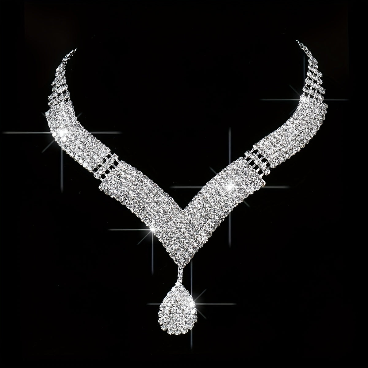 4pcs Set Water Brick Evening Dress with Hand-held Crossbody Lady's Dinner Bag, Necklace, Earrings, Bracelet and Ring for Parties, Weddings, Dances and Vacations