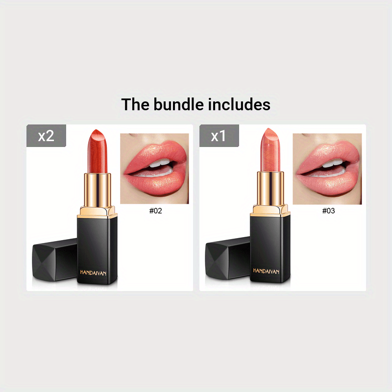 Mermaid Shiny Lipsticks - 9 Colors, Metallic Pearly Temperature Changing Lipsticks with Long Lasting Shimmer and Glitter Valentine's Day Gifts For Music Festival