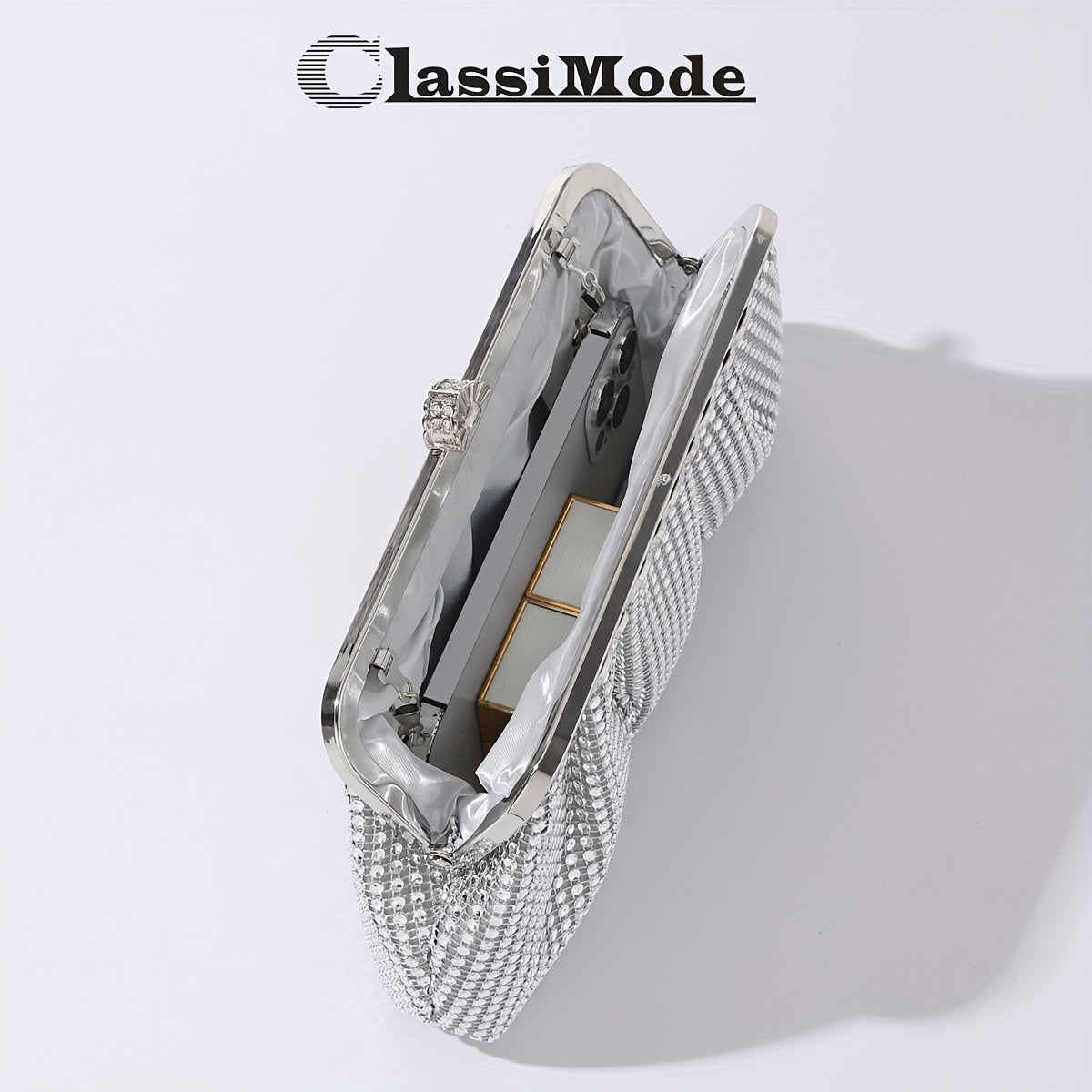 2025 New Luxury Sparkling Women'S Evening Bag, Fashionable Versatile Evening Bag, High-end Evening Bag, Dazzling Diamond Fabric + Detachable Chain, Small Handbag, Evening Accessory Handbag, Party Accessory Handbag, Bridesmaid