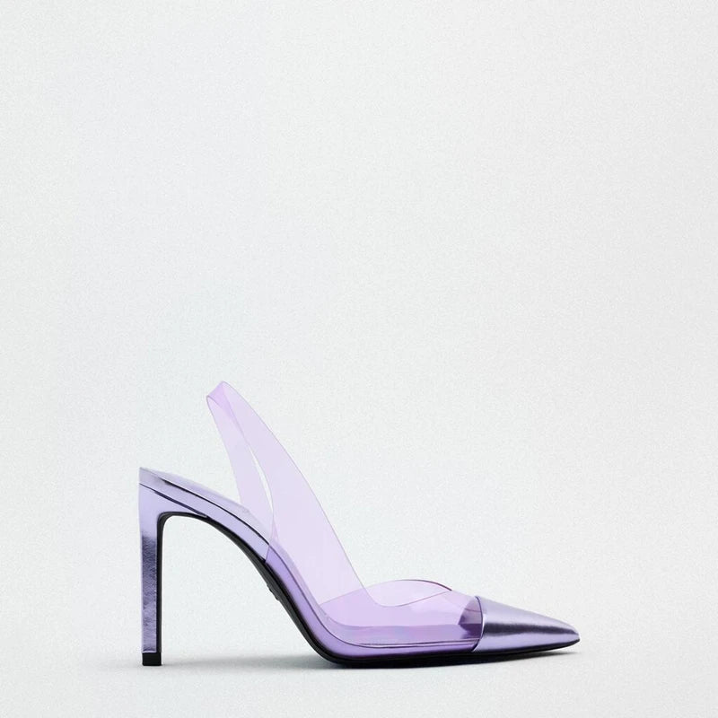 Luxury Custom Designer Transparent Pointy Sandals for Women and Ladies High-heeled Fashion Sandals Femmes Comfortable Elegant