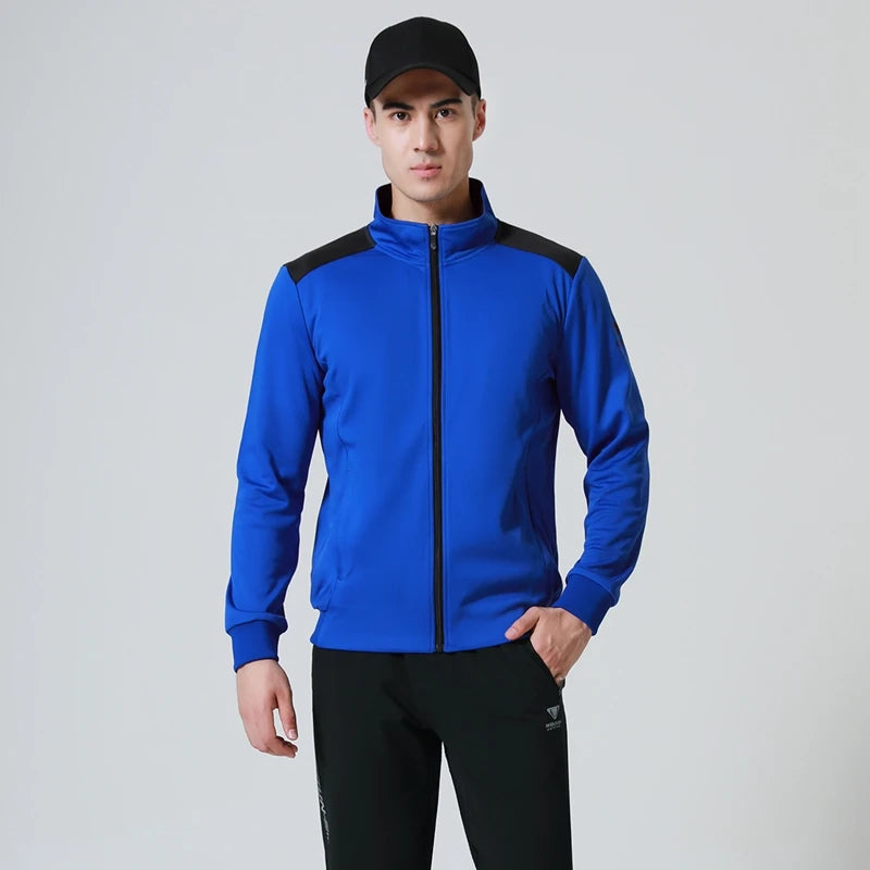 Hot Sale Sporty Men's Outdoor Sportswear New Blank Two-Piece Jacket and Jogging Bottoms Set for Spring