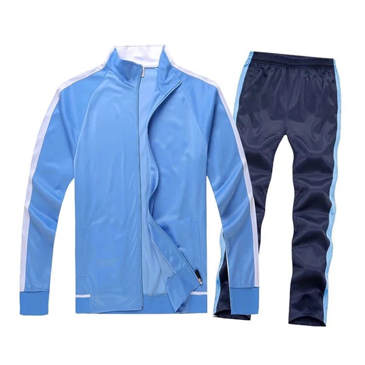 Dropshipping Design Custom Men's Sweatsuit Side Stripe Children's Sports Training Jogging Suit Tracksuit