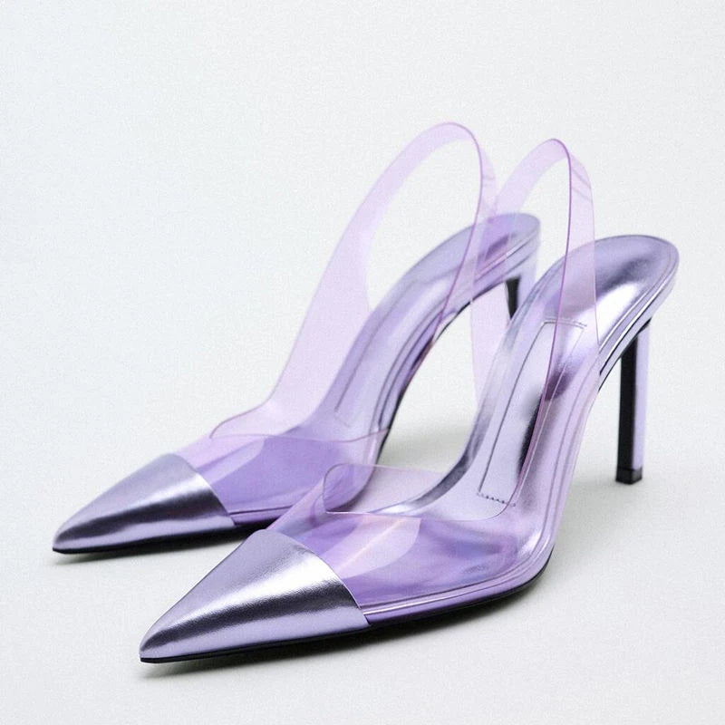Luxury Custom Designer Transparent Pointy Sandals for Women and Ladies High-heeled Fashion Sandals Femmes Comfortable Elegant