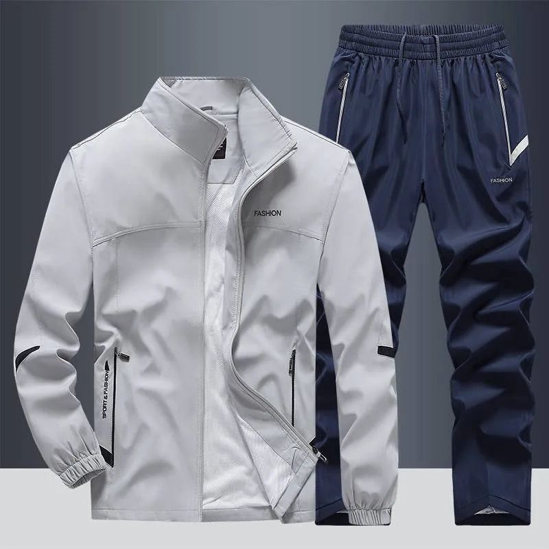 2025 Outdoor Hiking Sportswear Men's Running Sets Jogging Sports Jacket+Pants Sweatsuit Student Basketball Workout Clothes