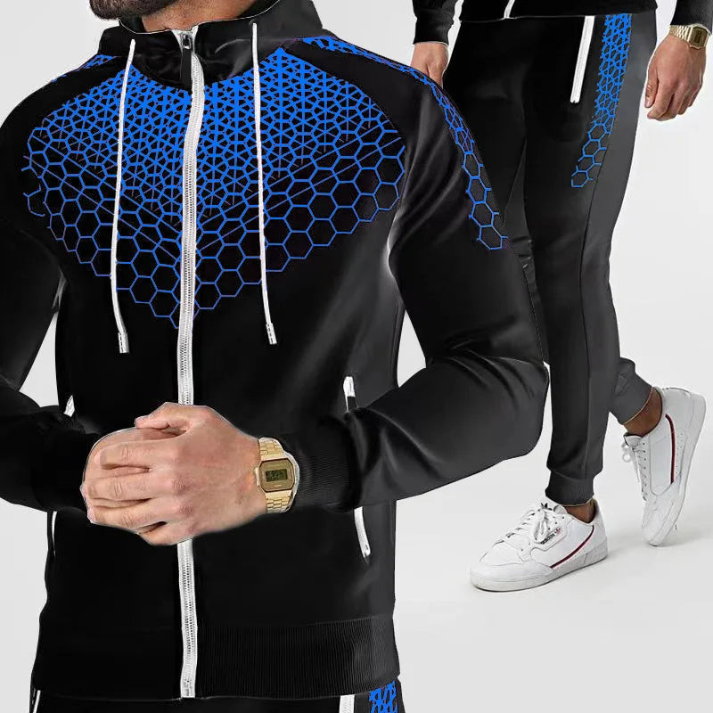 New Design Fashion Jogging Sweatsuits Sportswear 2 Piece Jogger Track Suit for Men