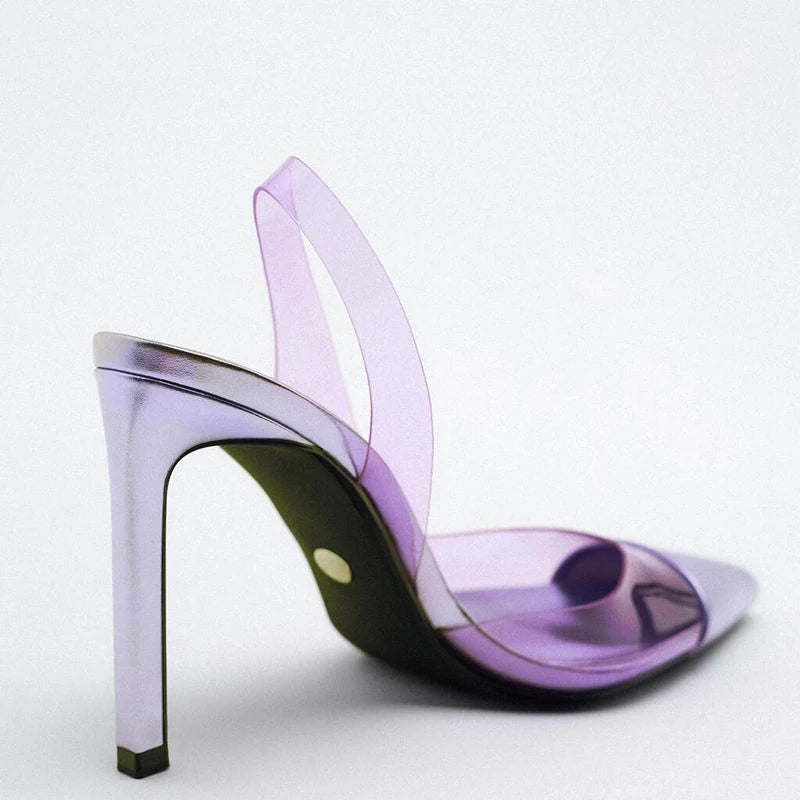 Luxury Custom Designer Transparent Pointy Sandals for Women and Ladies High-heeled Fashion Sandals Femmes Comfortable Elegant