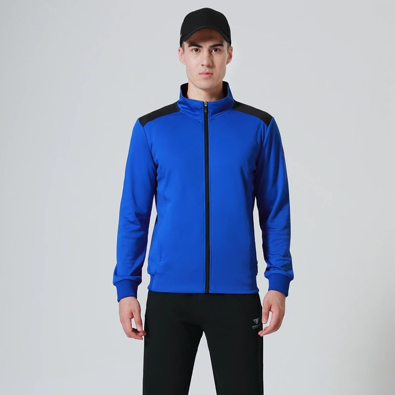 Hot Sale Sporty Men's Outdoor Sportswear New Blank Two-Piece Jacket and Jogging Bottoms Set for Spring