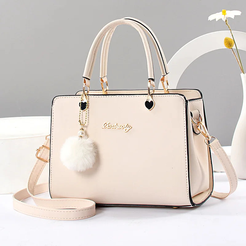 2022 PU Leather High Quality Luxury Lady Tote Shoulder Bags Best Minimalism Handbags for Women With Bulb