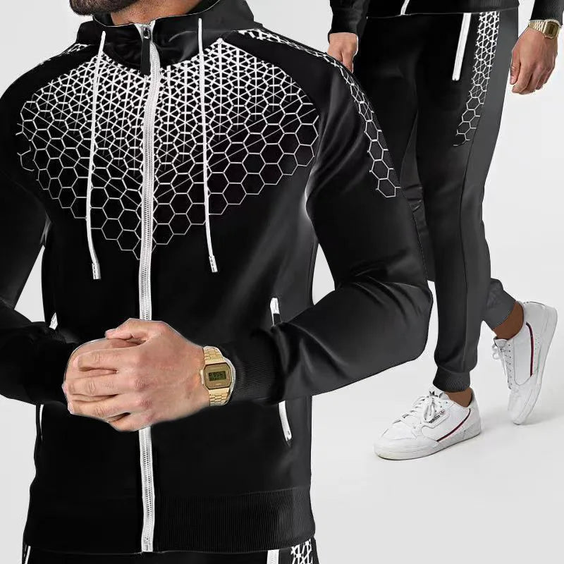New Design Fashion Jogging Sweatsuits Sportswear 2 Piece Jogger Track Suit for Men