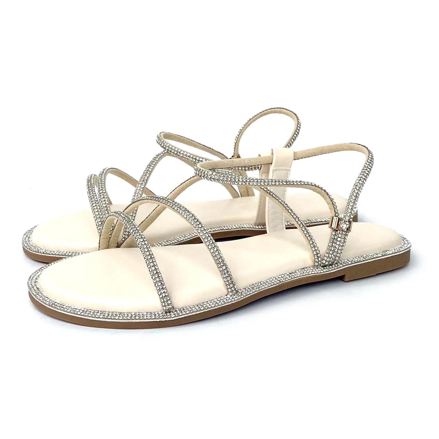 Custom Rhinestone Metal Chain Designer Shoes Sandals for Women and Ladies Flat Shoes  Luxury slippers Femmes Fashion