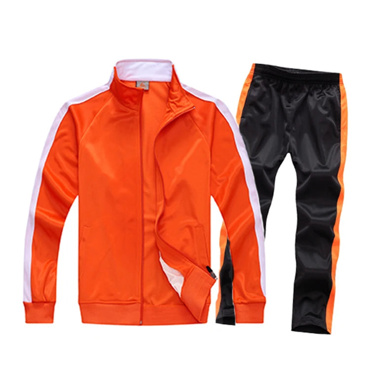 Dropshipping Design Custom Men's Sweatsuit Side Stripe Children's Sports Training Jogging Suit Tracksuit