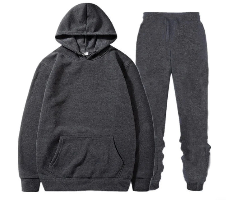 Liu Ming Newest Custom Logo Printed Mens Solid Color Long Sleeve Hooded Jogging Sweatpants Training Sports Suit