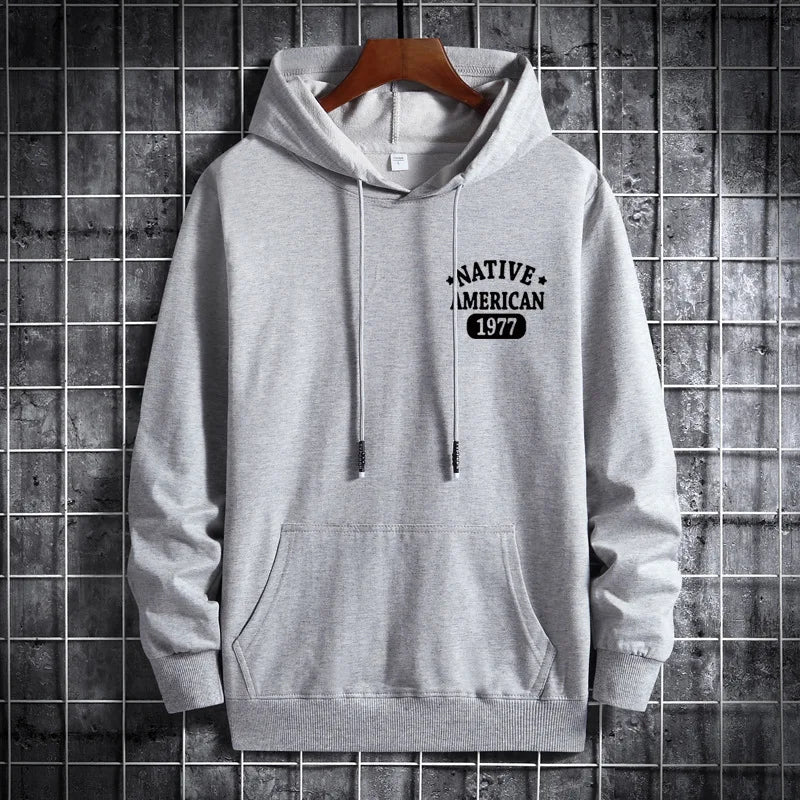 2024 Plus Size Men's Hoodies Fashion Hooded Pull Over Hoodies Men Printed Spring Loose Street Wear Stylish Hoodies Men