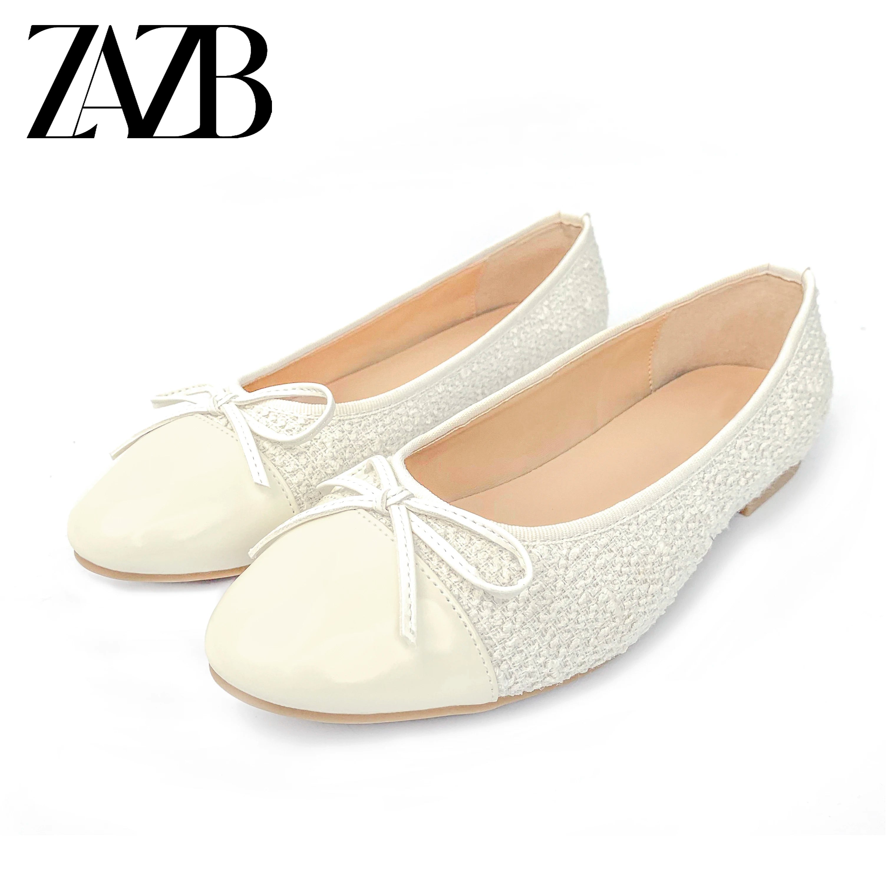 Custom  Golden Bow Round Head  Designer Shoes Sandals for Women and Ladies Flat Shoes  Luxury Elegant Femmes Fashion