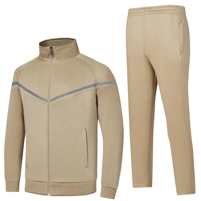 Jogging Running Casual Sport Training Polyester Athletic Black Set for Mens Two Piece Logo Custom Tracksuit