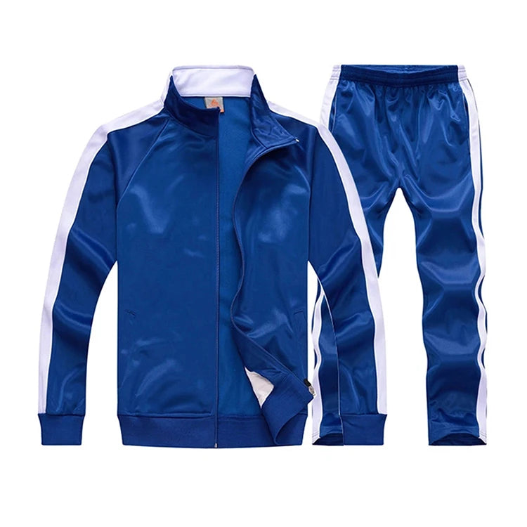 Dropshipping Design Custom Men's Sweatsuit Side Stripe Children's Sports Training Jogging Suit Tracksuit