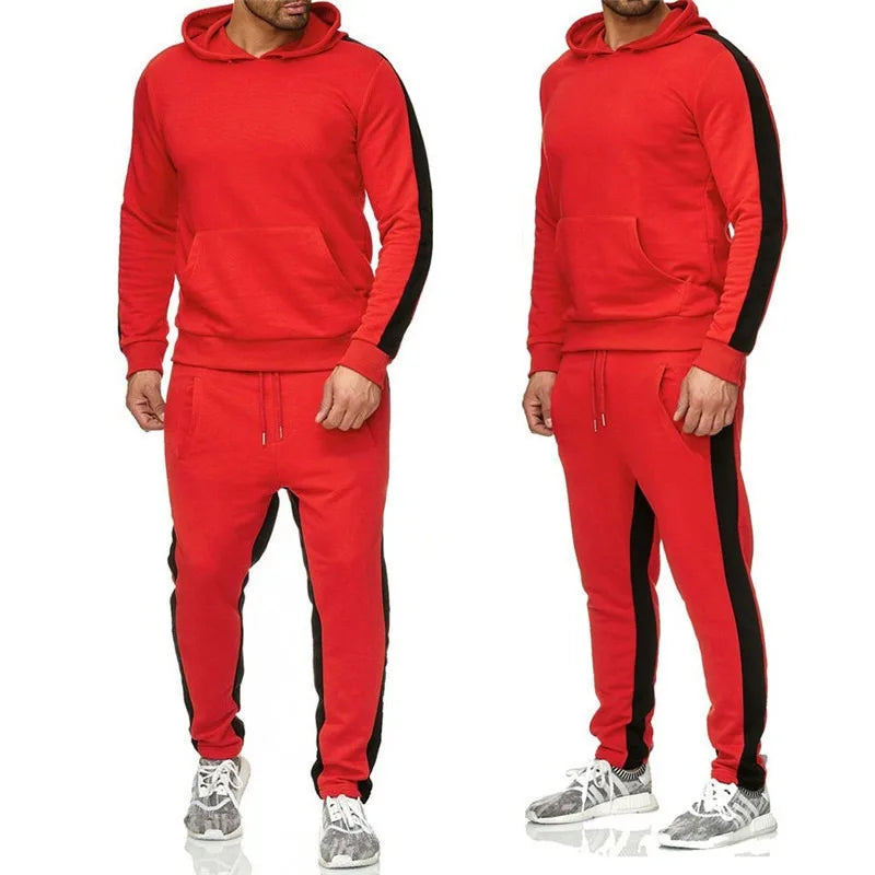 New Autumn Winter Male Outfits Sportswear Track Suits 2 Piece Jogging Suits Sets Sweatsuits Hoodies Jackets and Athletic Pants