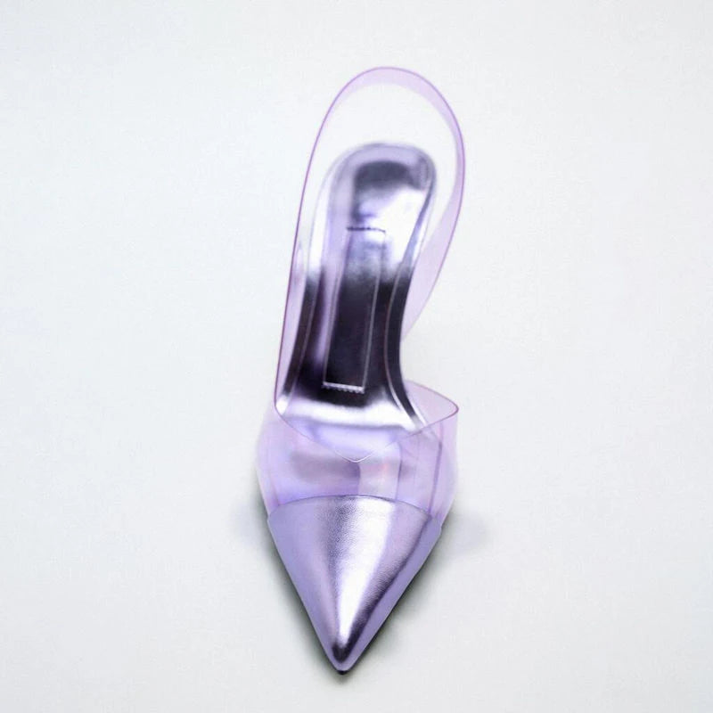 Luxury Custom Designer Transparent Pointy Sandals for Women and Ladies High-heeled Fashion Sandals Femmes Comfortable Elegant