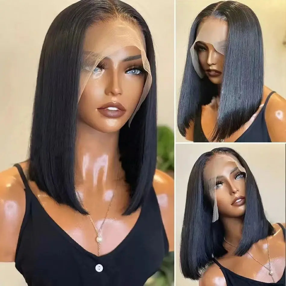 Super Double Drawn Natural Color Bob Wigs for Lace Frontal Human Hair Wig SDD Bone Straight Perruques Femmes Wholesale Lace Wigs