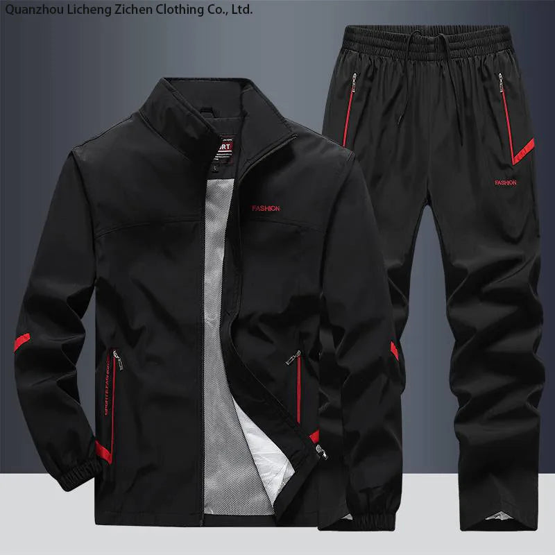 2025 Outdoor Hiking Sportswear Men's Running Sets Jogging Sports Jacket+Pants Sweatsuit Student Basketball Workout Clothes