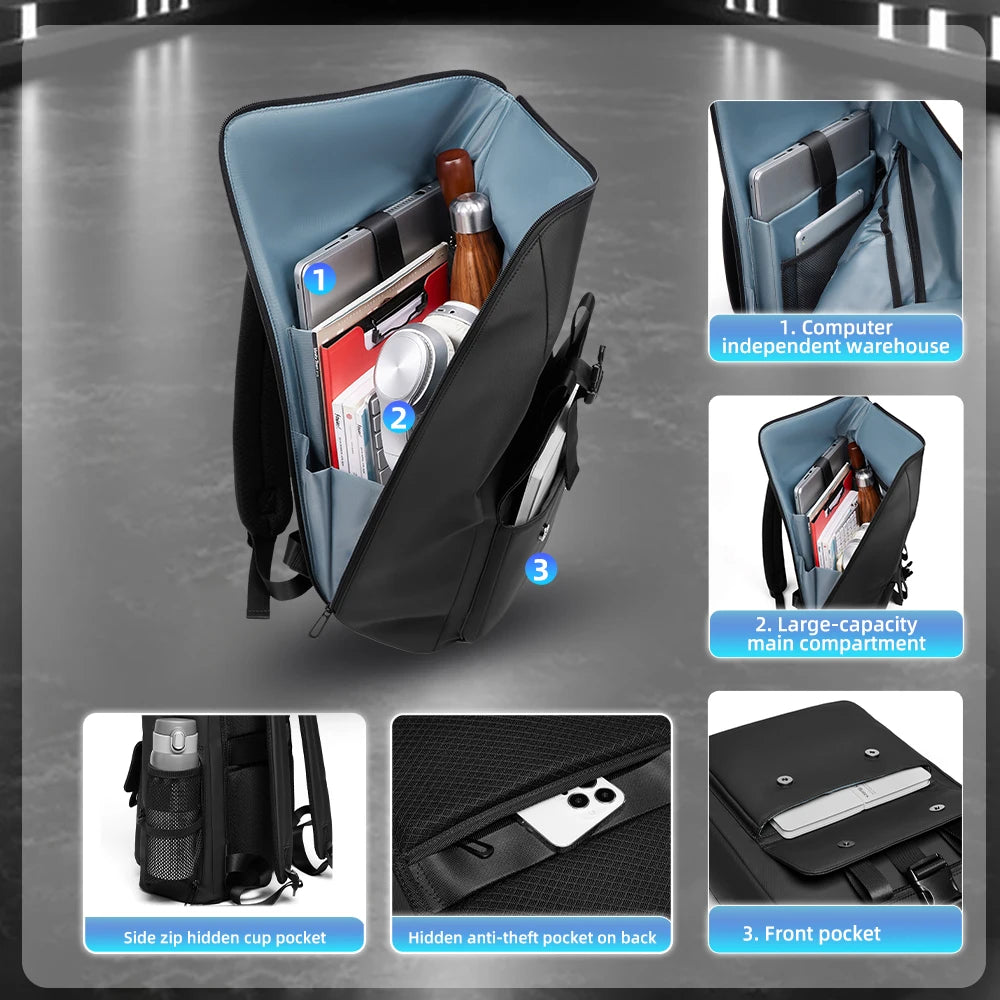 Sac a Dos Roll Top Femmes Hommes 17Inch Waterproof Large Business Travel Laptop Student College Backpack Laptop Backpack for Men