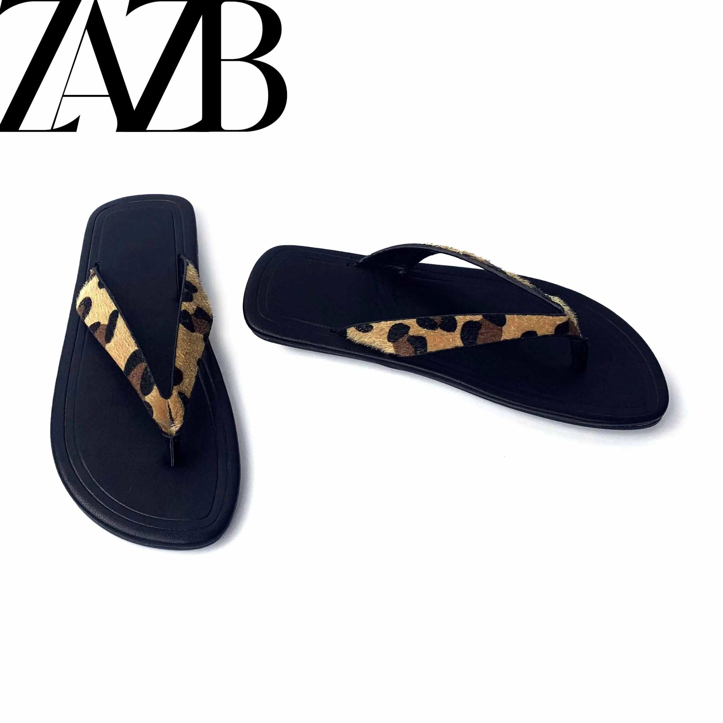 Custom Leather Buckle square Designer Shoes Sandal for Women and Ladies Flat Slipper Shoes Luxury Femmes Fashion