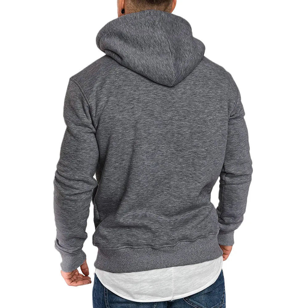 Fashion Custom Logo Stylish Hot Selling Long Sleeve Solid Color Hooded Pull Over Sweatshirts for Men