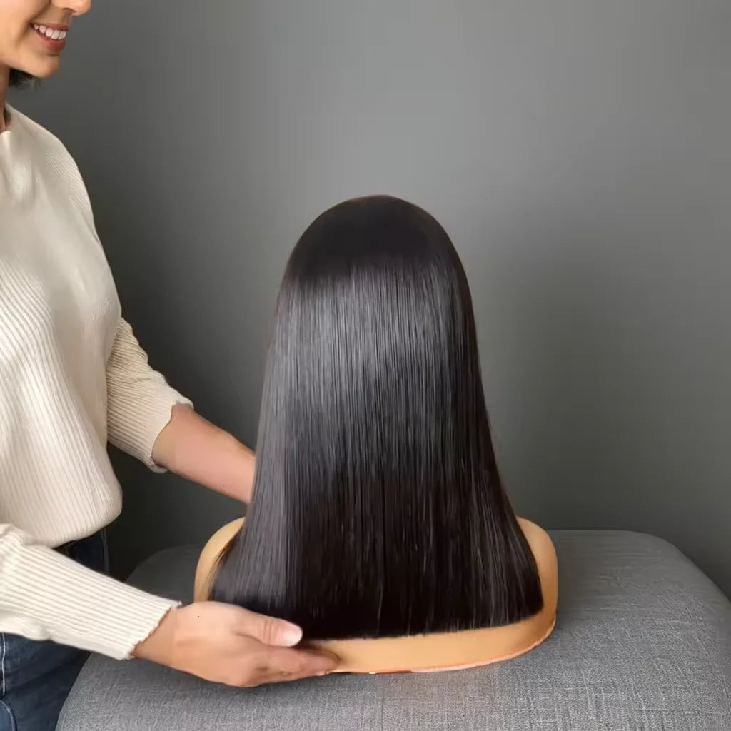 Super Double Drawn Natural Color Bob Wigs for Lace Frontal Human Hair Wig SDD Bone Straight Perruques Femmes Wholesale Lace Wigs
