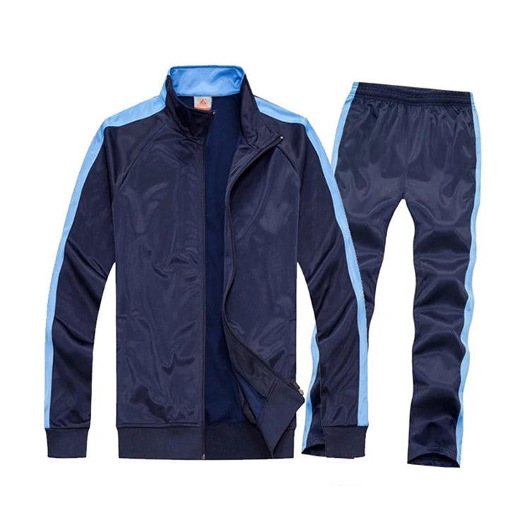 Dropshipping Design Custom Men's Sweatsuit Side Stripe Children's Sports Training Jogging Suit Tracksuit