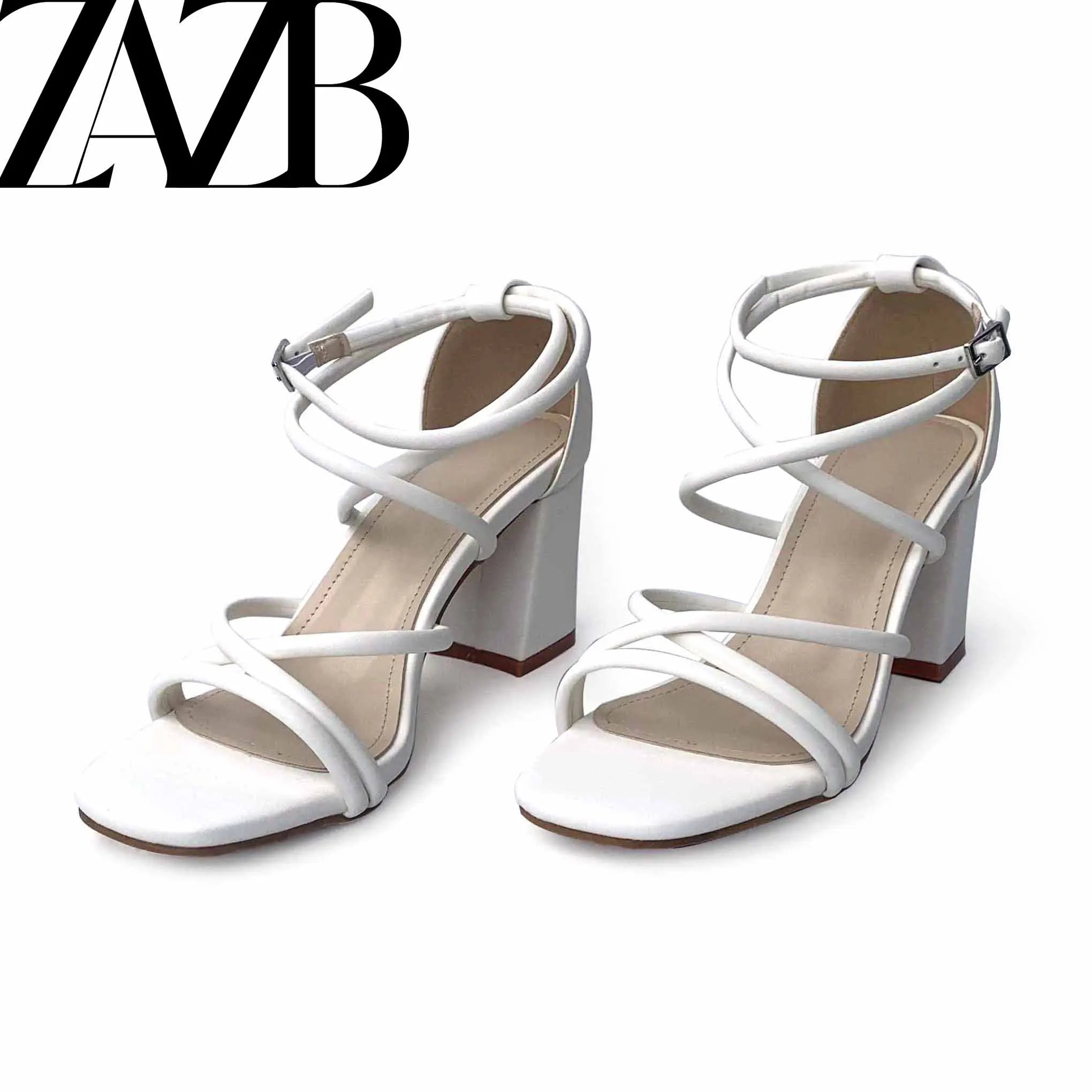 Custom Solid Color Tape Designer Shoes Sandals for Women and Ladies Luxury Wedding High Heeled Slipper Occupation Femmes Fashion
