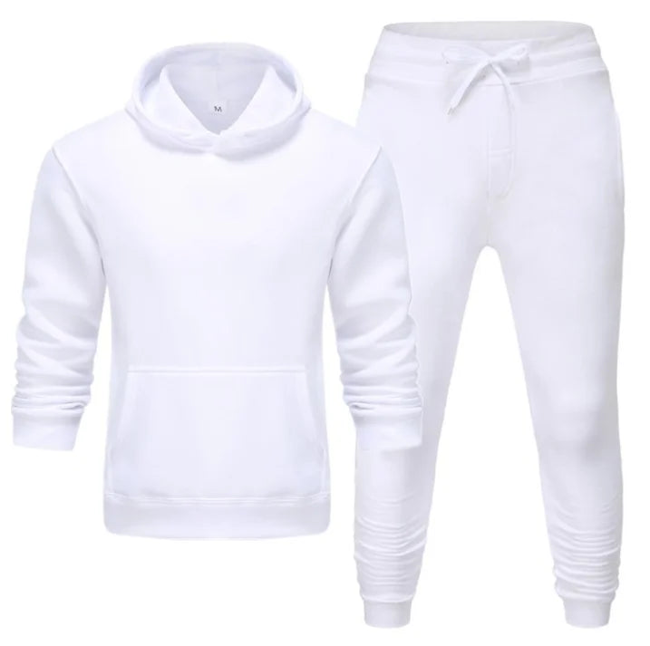 Liu Ming Newest Custom Logo Printed Mens Solid Color Long Sleeve Hooded Jogging Sweatpants Training Sports Suit