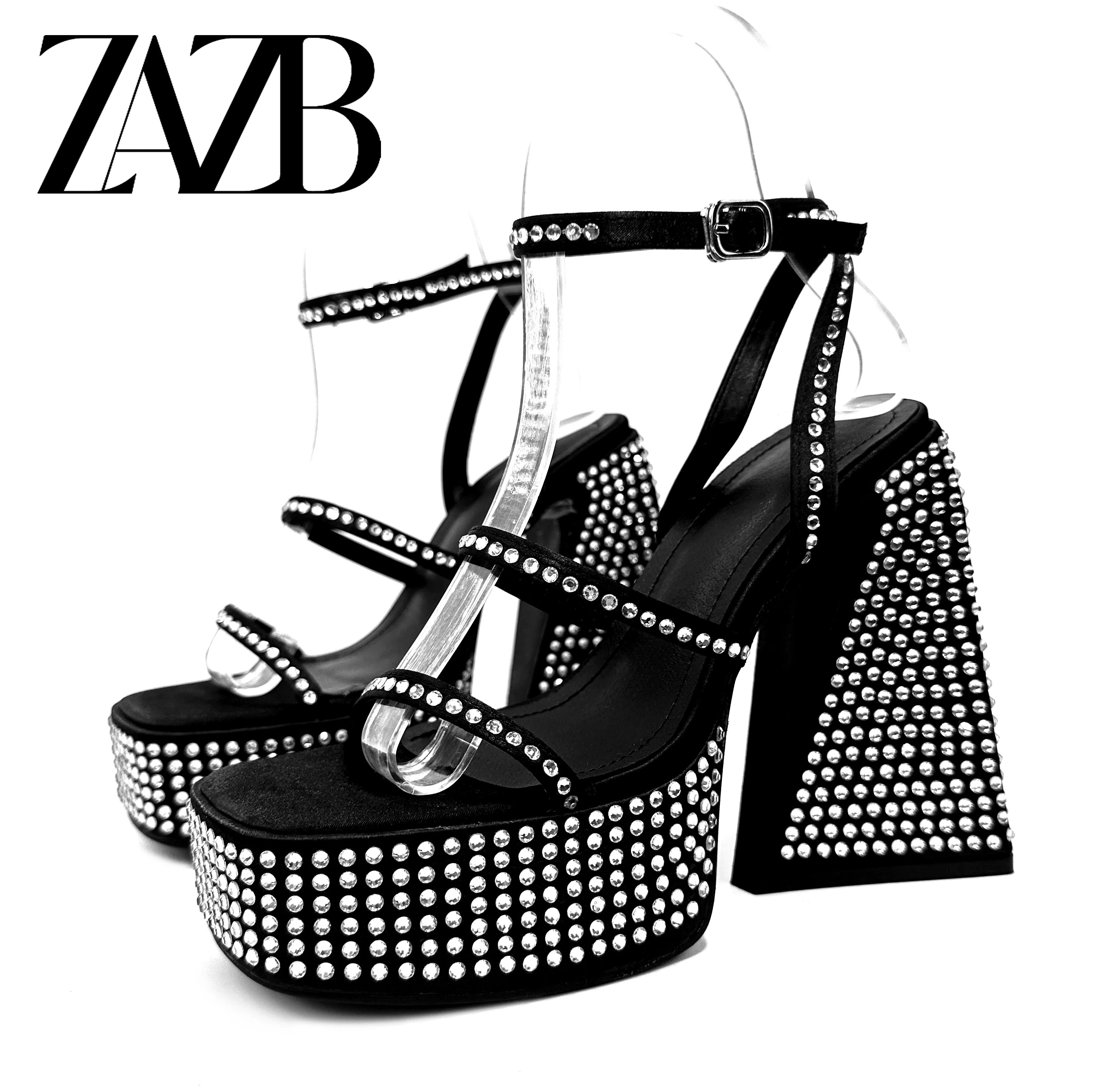 Custom Enigner Shoes for Women and Ladies High Thick  Heels Luxury slippers Femmes Diamonds Fashion Sandals for Bridal Shoes