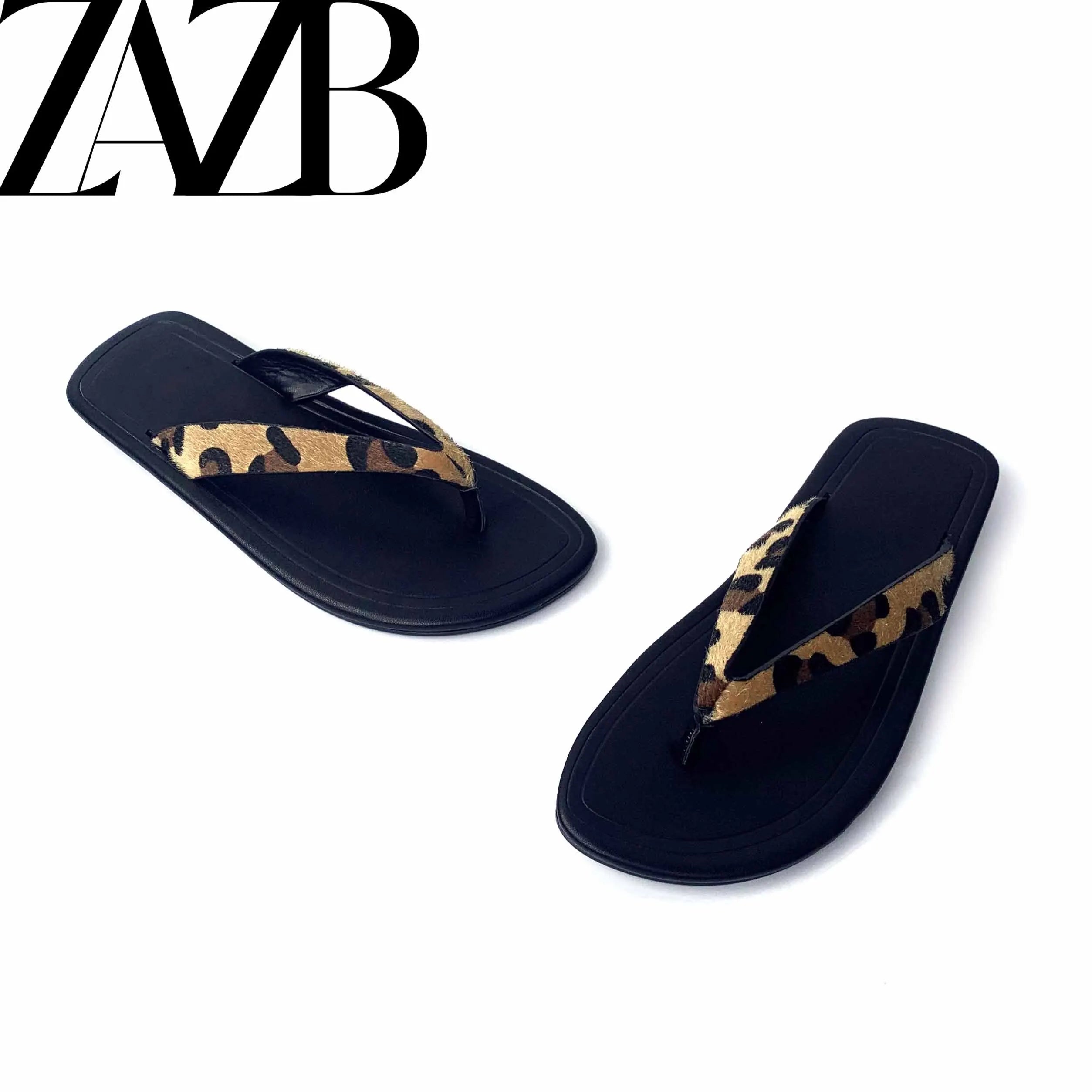 Custom Leather Buckle square Designer Shoes Sandal for Women and Ladies Flat Slipper Shoes Luxury Femmes Fashion