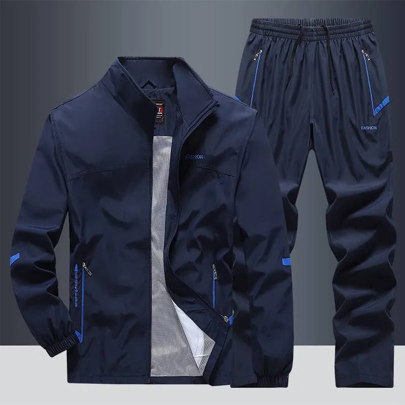 2025 Outdoor Hiking Sportswear Men's Running Sets Jogging Sports Jacket+Pants Sweatsuit Student Basketball Workout Clothes