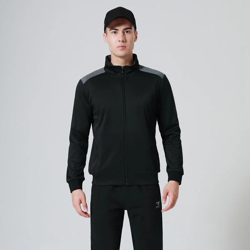 Hot Sale Sporty Men's Outdoor Sportswear New Blank Two-Piece Jacket and Jogging Bottoms Set for Spring