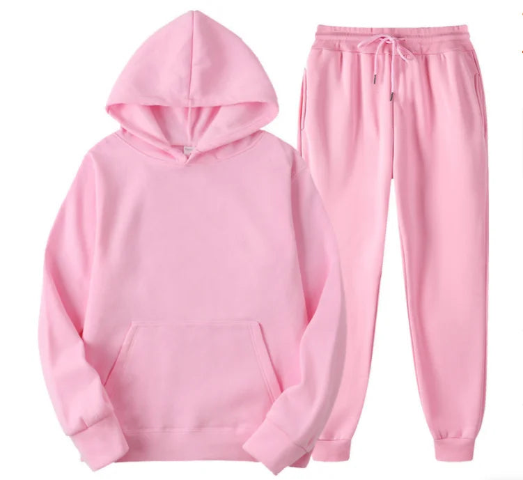 Liu Ming Newest Custom Logo Printed Mens Solid Color Long Sleeve Hooded Jogging Sweatpants Training Sports Suit