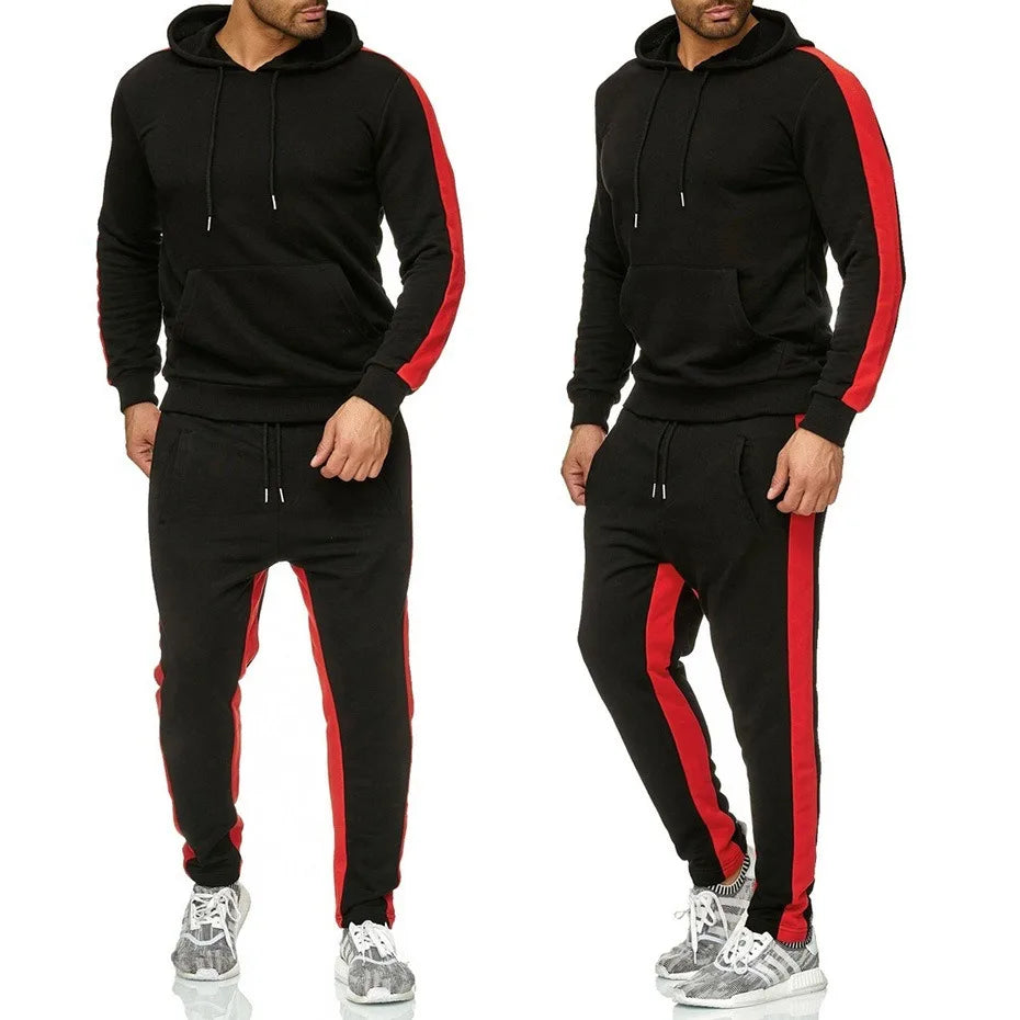 New Autumn Winter Male Outfits Sportswear Track Suits 2 Piece Jogging Suits Sets Sweatsuits Hoodies Jackets and Athletic Pants