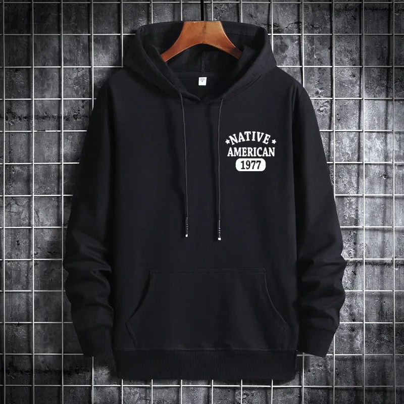 2024 Plus Size Men's Hoodies Fashion Hooded Pull Over Hoodies Men Printed Spring Loose Street Wear Stylish Hoodies Men