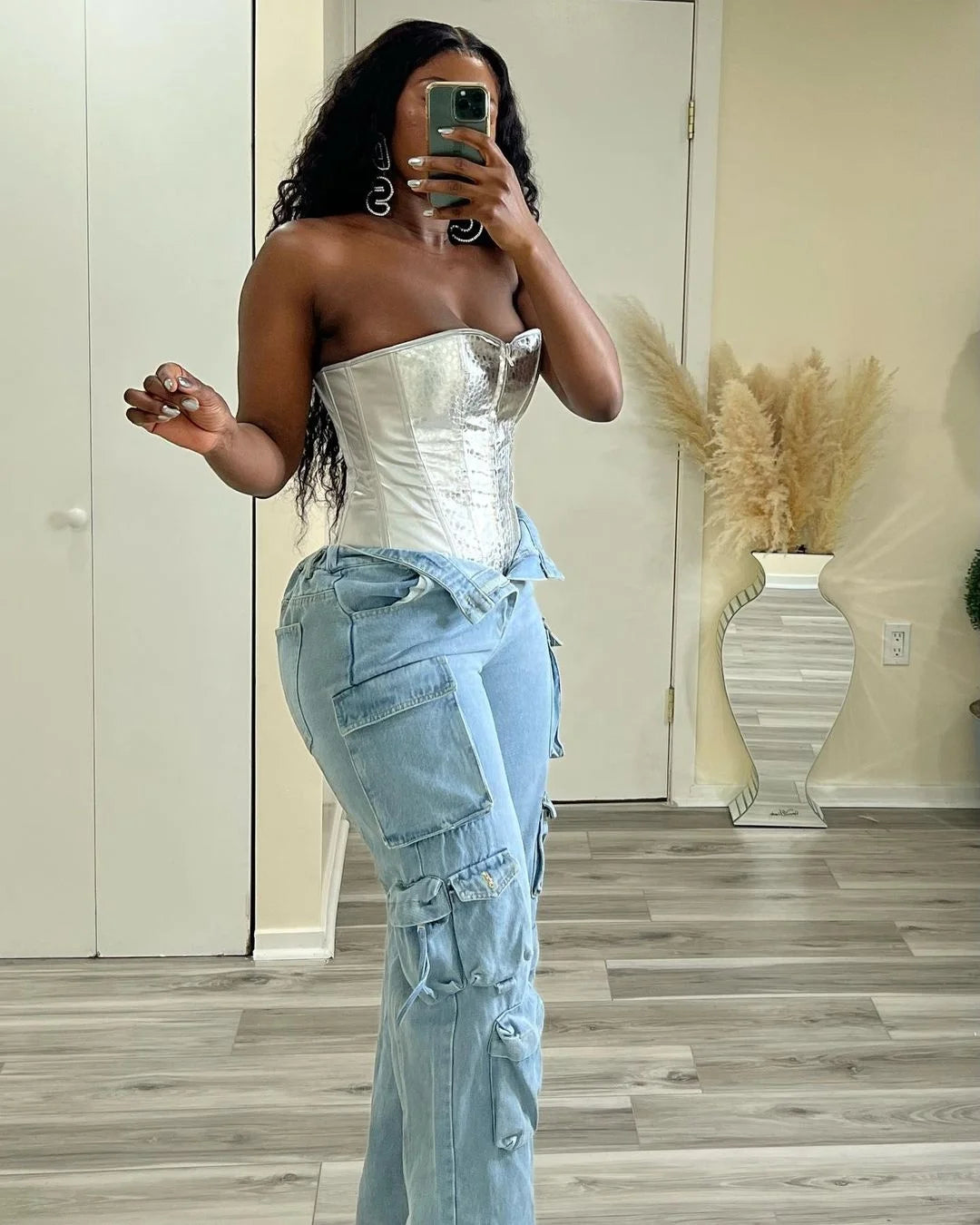 Bettergirl Wholesale Ready to Ship Wide Leg Pants Ladies Baggy Casual Femmes Pantalon Women Denim Cargo Jeans Women