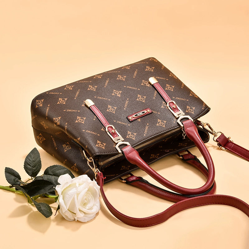 Kangaroo Leather Shoulder Elegant Handbag for Middle-Aged People Bag