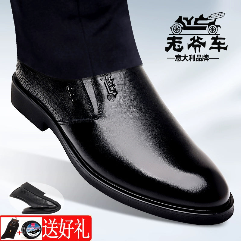 Classic Car Leather Shoes Men's Leather Spring & Fall Breathable Business Formal Wear Suit Shoes Men's Shoes Work Shoes Height Increasing Leather Shoes Men