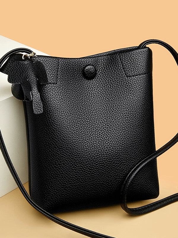 Leather Mini Lightweight Mobile Phone Bag 2025 New Arrival Middle-Aged and Elderly Shopping Wallet Minimalist Soft Leather Cross-Body Bag Leisure Bag