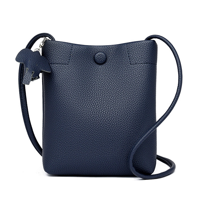 Leather Mini Lightweight Mobile Phone Bag 2025 New Arrival Middle-Aged and Elderly Shopping Wallet Minimalist Soft Leather Cross-Body Bag Leisure Bag