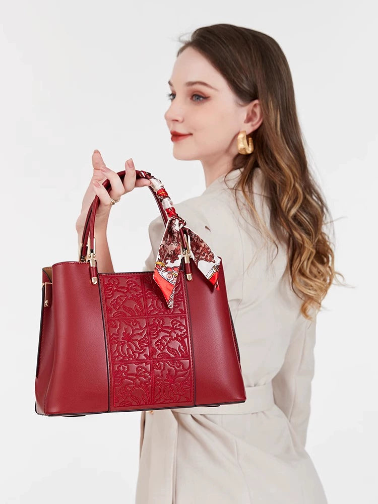 Mother's Day Gift Handbags 2024 New Arrival National Style Middle-Aged Women's to Give Mom Bag Mother's Messenger Bag