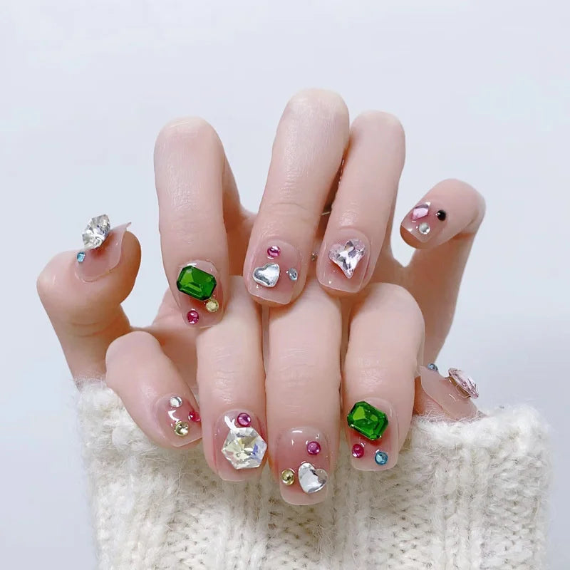 24pcs Long Fake Nails With Jelly Glue French Ballerina Nails Tips Waterproof Faux Medium Coffin false nails Fingernails Press on